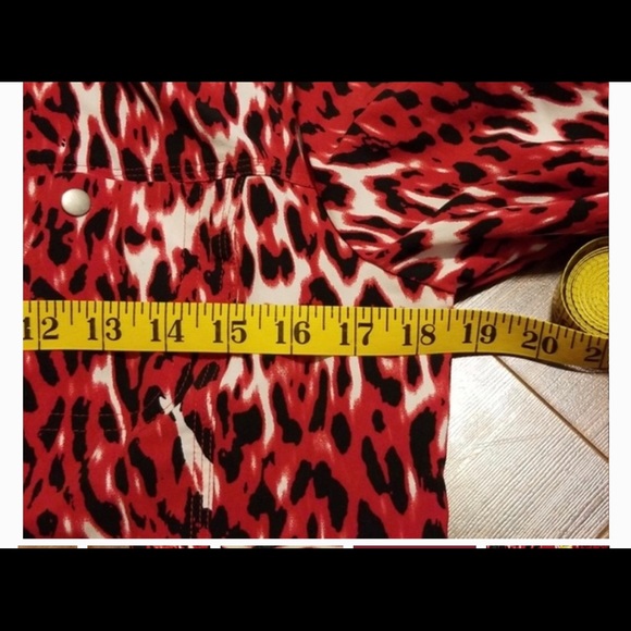 Zenergy by Chico’s Red Animal Print Jacket Full Zip Sz 4 (zenergy Sz 0) - Picture 7 of 8